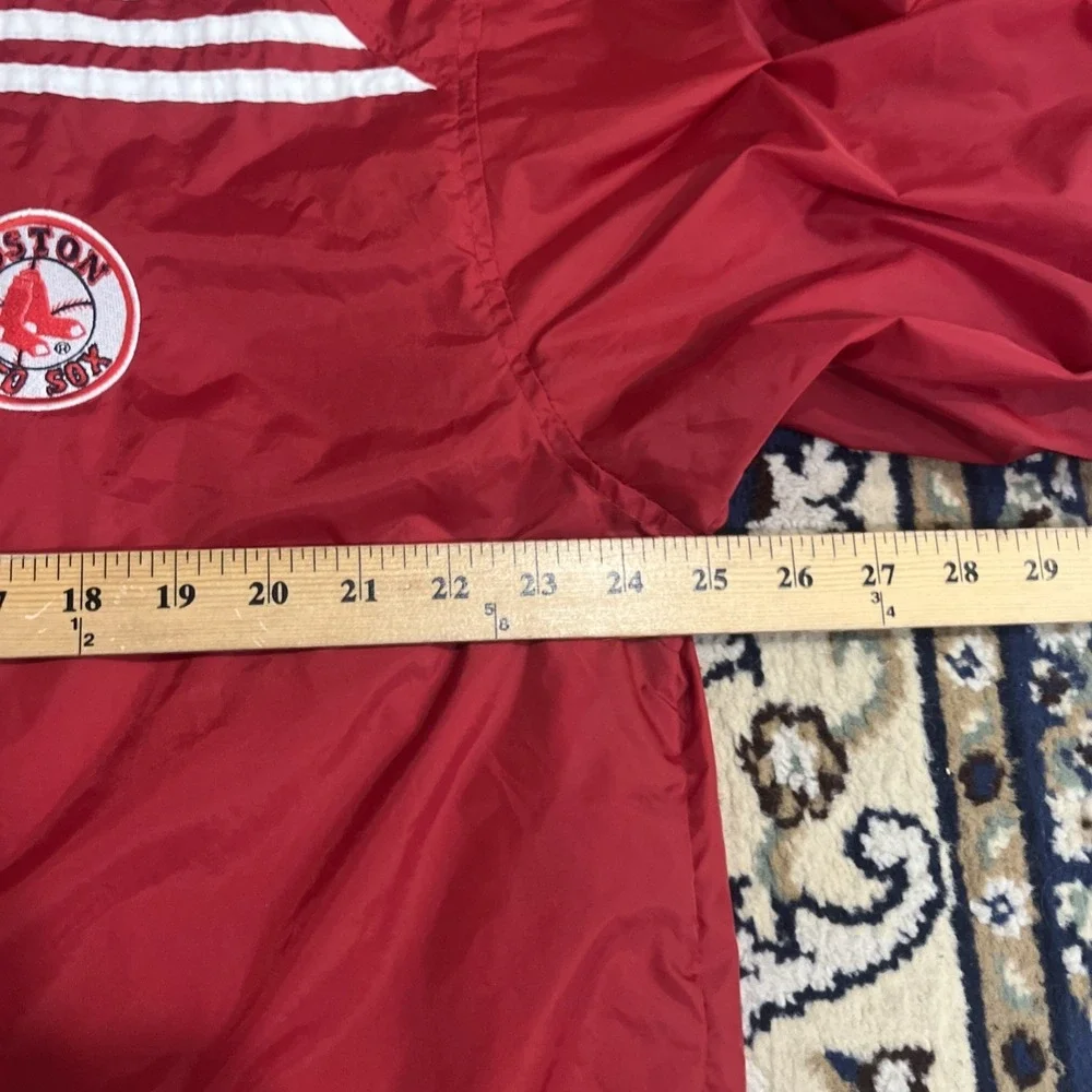 VTG Adidas Boston Red Sox Windbreaker Jacket L Red Full Zip MLB Fan Apparel EUC